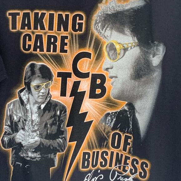 ELVIS PRESLEY OFFICIAL GRACELAND TAKING CARE OF BUSINESS MENS XL GRAPHIC SHIRT - Picture 2 of 6